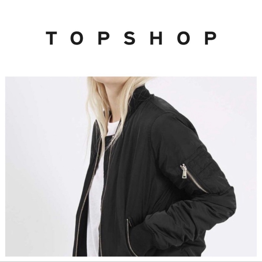 Topshop Black Bomber Jacket